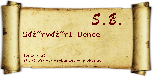 Sárvári Bence névjegykártya